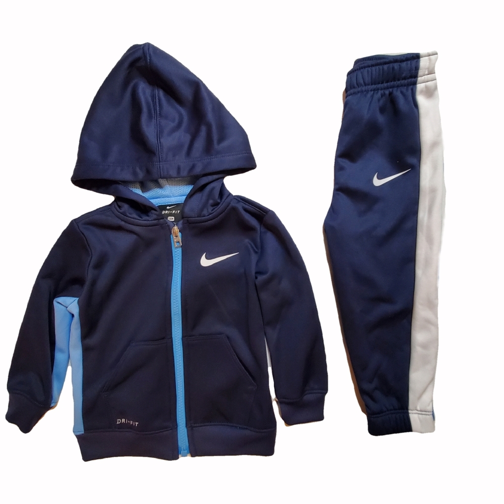 Nike Dri-Fit Track Suit - Blue / White - 18 Mos